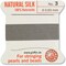 Griffin Silk Bead Cord Perlseide – Size 3 (0.50mm) – 2 Meters per Card – Stainless Steel Needle Attached – for Knotting Pearls, Gemstones, Crystals and Beads